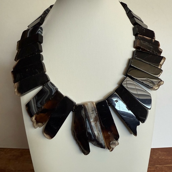 Vintage Kenneth Lane Agate? Slab Stone Necklace